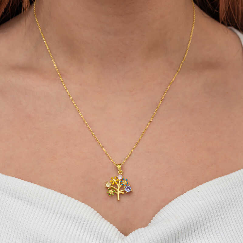 Silver Gold Color Tree of Life Women’s Necklace