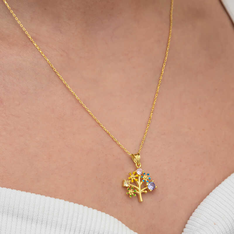 Silver Gold Color Tree of Life Women’s Necklace