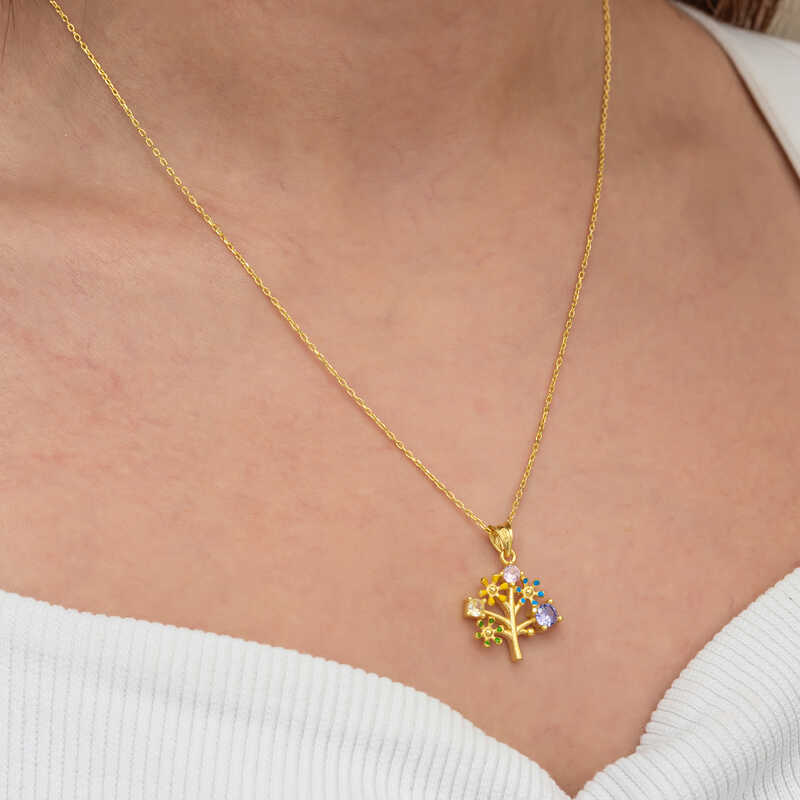 Silver Gold Color Tree of Life Women’s Necklace