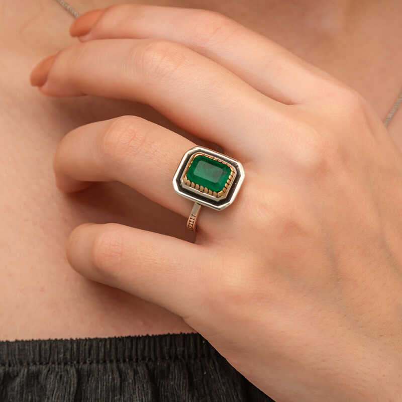 Silver Green Stone Authentic Women’s Ring