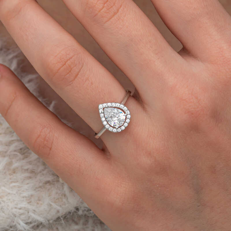 Silver White Zircon Stone Drop Women’s Set