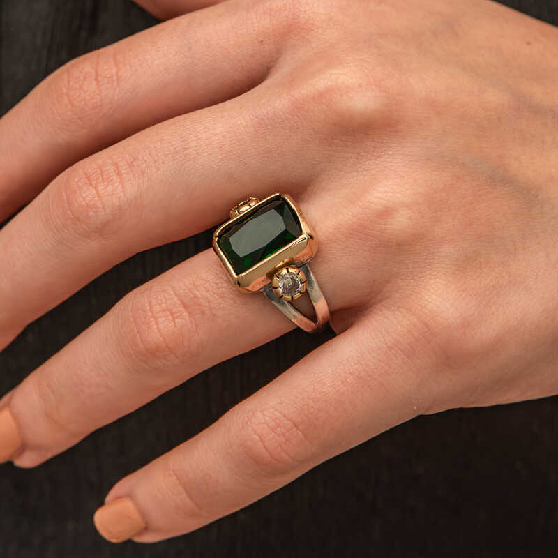 Silver Green Zircon Stone Authentic Women’s Ring