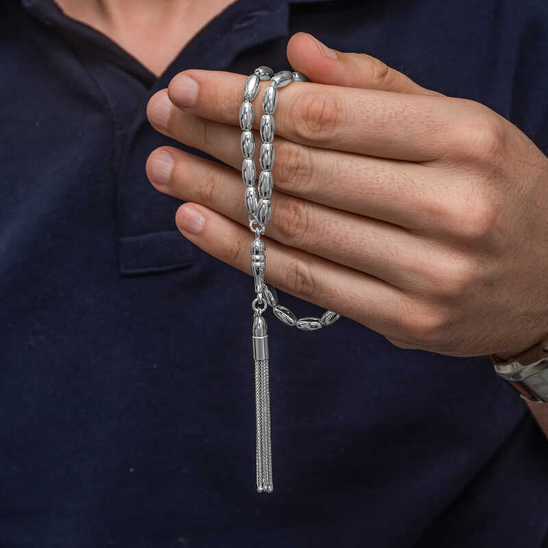 Silver Barley Cut Men’s Prayer Beads