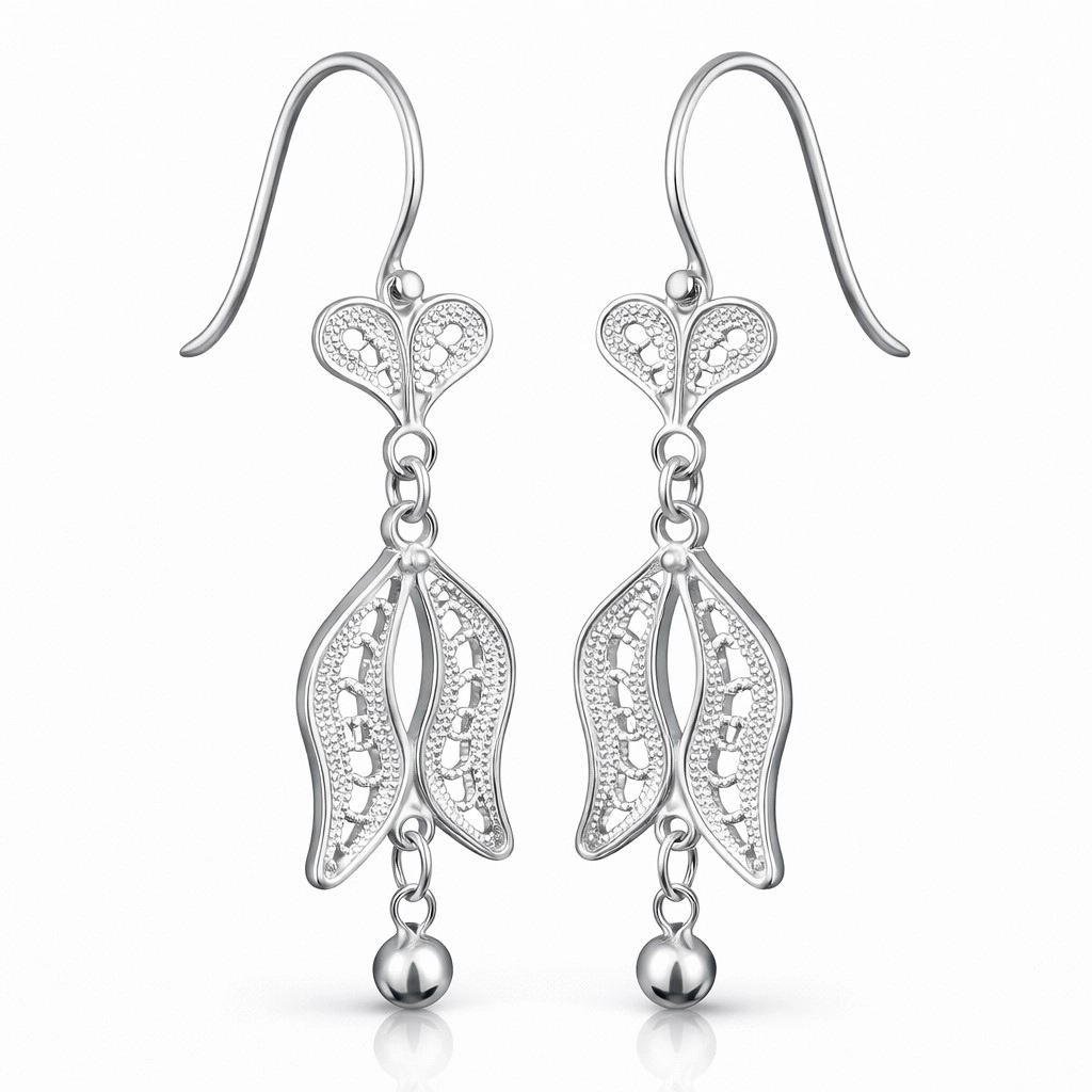 Silver 925 Tulip Filigree Women’s Earring