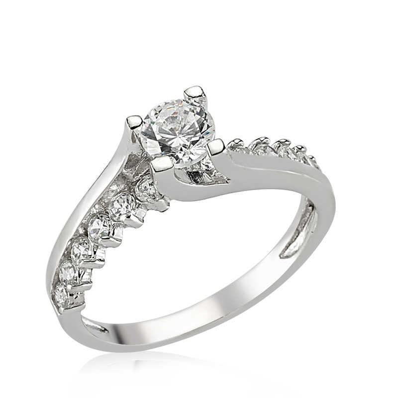 Silver Single Stone Women’s Ring