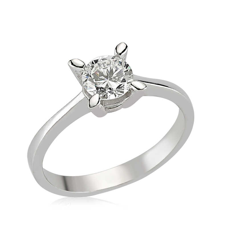 Silver Single Stone Women’s Ring