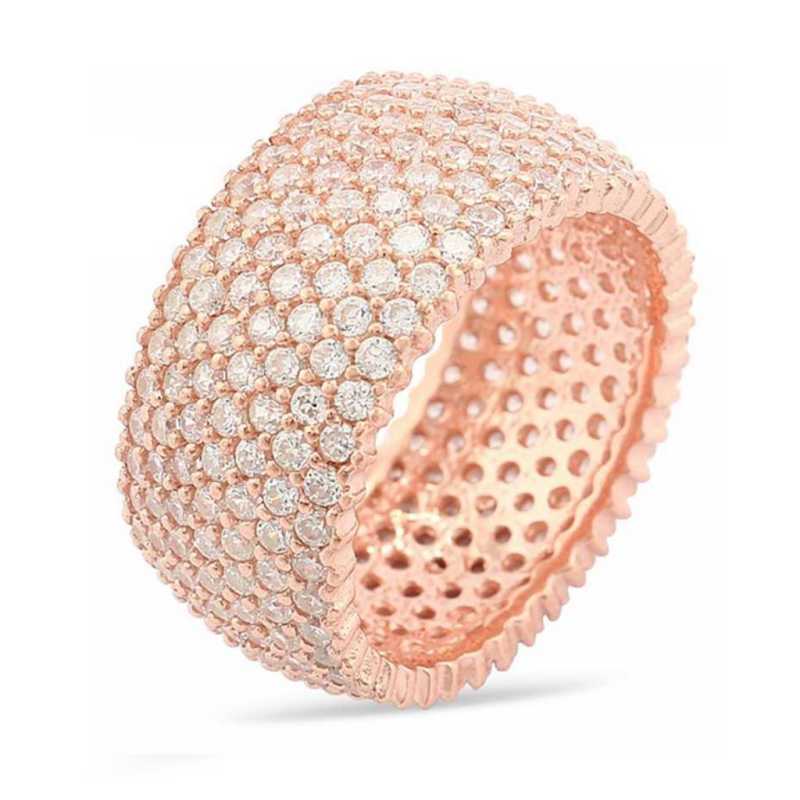 Silver 7 Row Rose Full Circle Women’s Ring