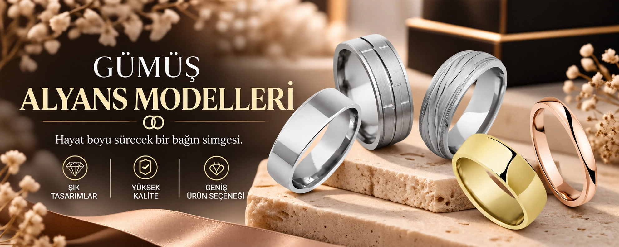 Tekbir Gümüş Alyans Modelleri