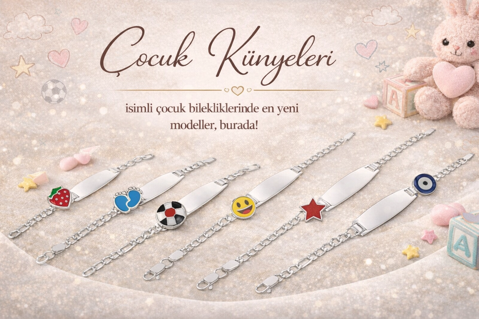 Tekbir Gümüş İsimli Çocuk Bileklikleri