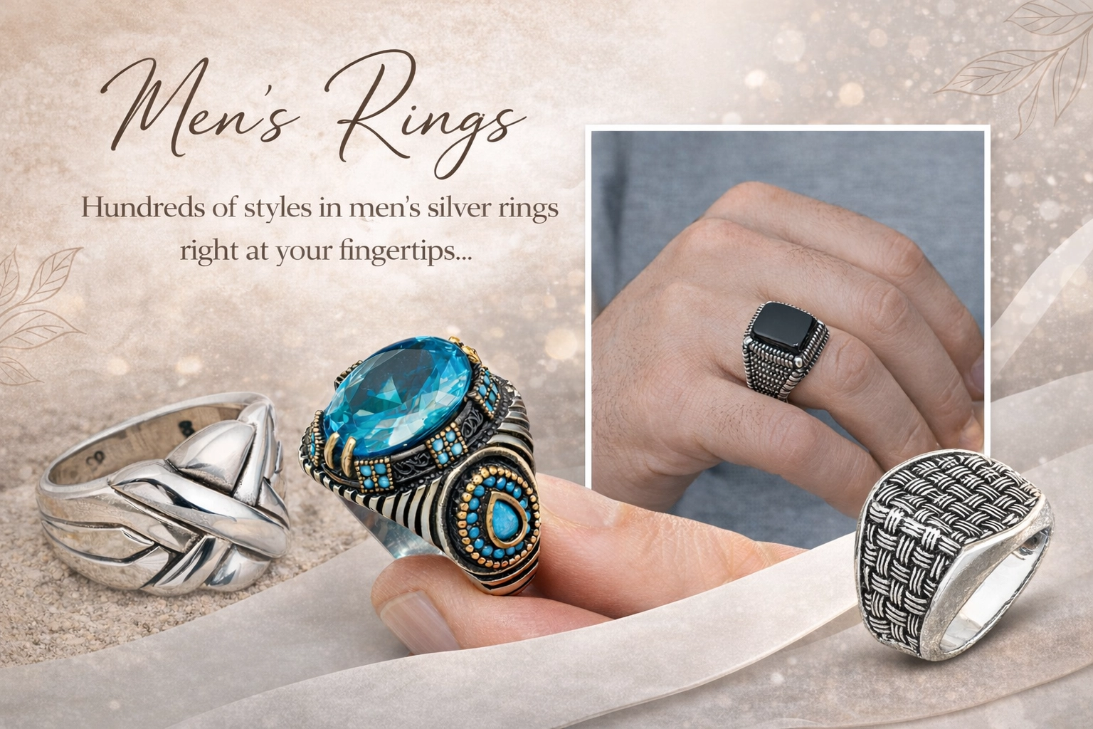 Tekbir Silver Rings for Men
