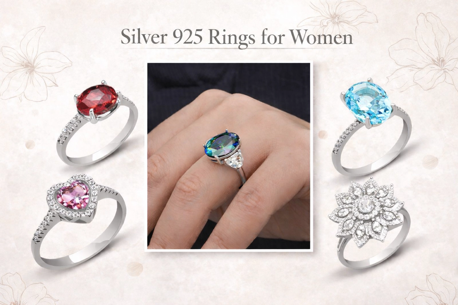 Tekbir Silver Rings for Women