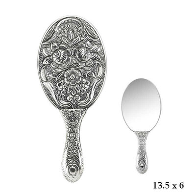 Tekbir Silver - Manolya Motifli Gümüş El Aynası