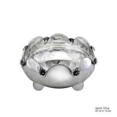 Tekbir Silver - Orkide Motifli Gümüş Şekerlik