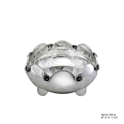 Tekbir Silver - Orkide Motifli Gümüş Şekerlik