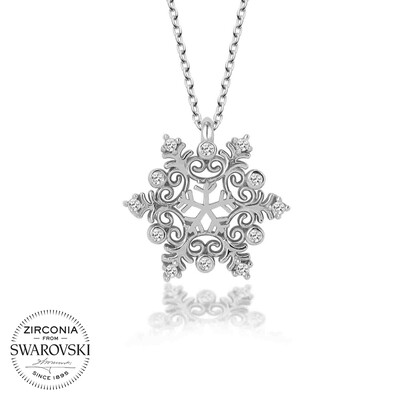 Gumush - Swarovski Taşlı Gümüş Kartanesi Bayan Kolye