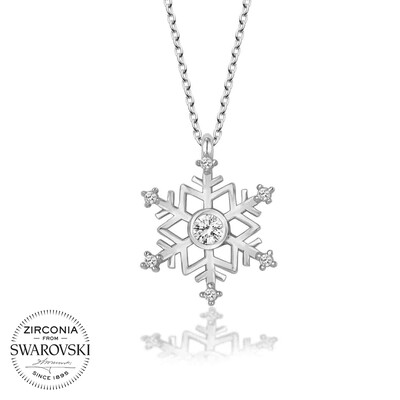 Gumush - Swarovski Taşlı Gümüş Kartanesi Bayan Kolye